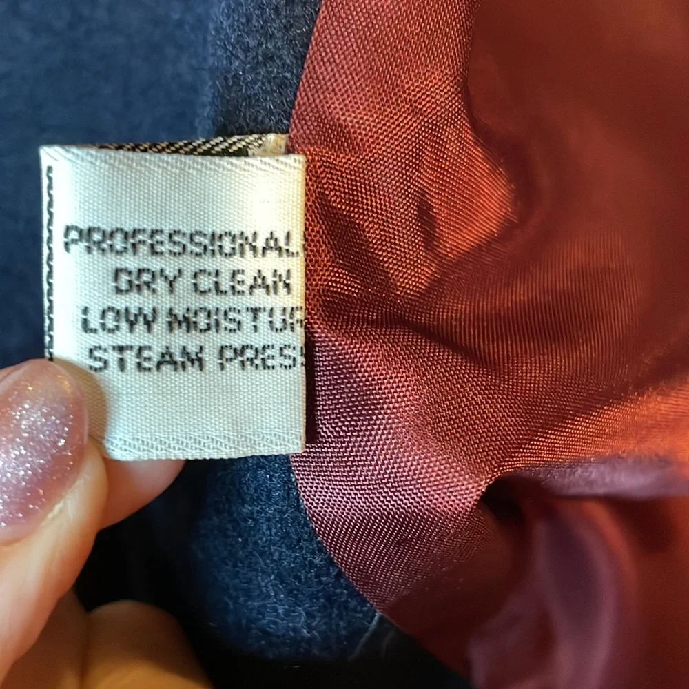 Raywood and Srein Wool Navy Dress Coat Jacket Small Medium Vintage - Picture 7 of 15